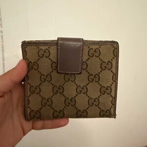 Gucci Tan and Brown bifold Monogram Wallet